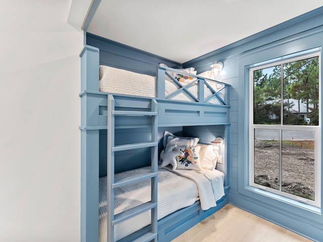 bedroom with wood-type flooring