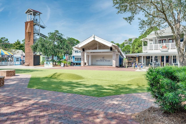 view of community with a lawn