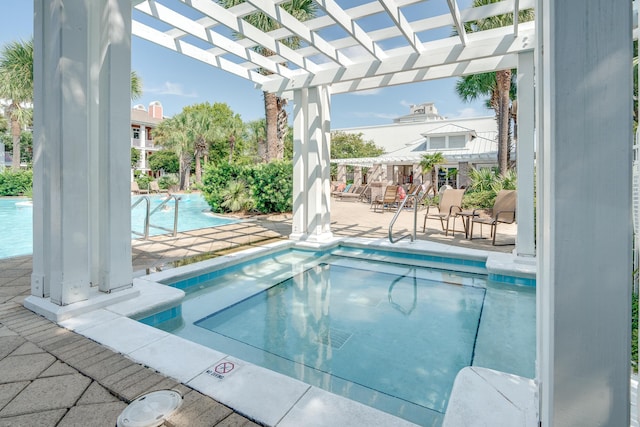 view of pool featuring a pergola