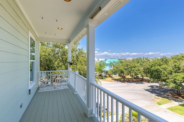 deck with covered porch