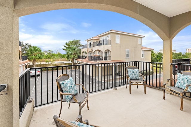 balcony with a residential view