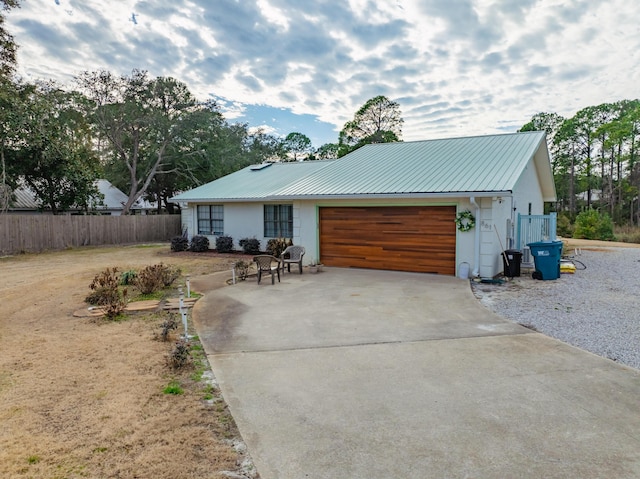 view of front of house with a garage