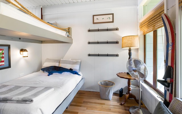 bedroom featuring light hardwood / wood-style flooring