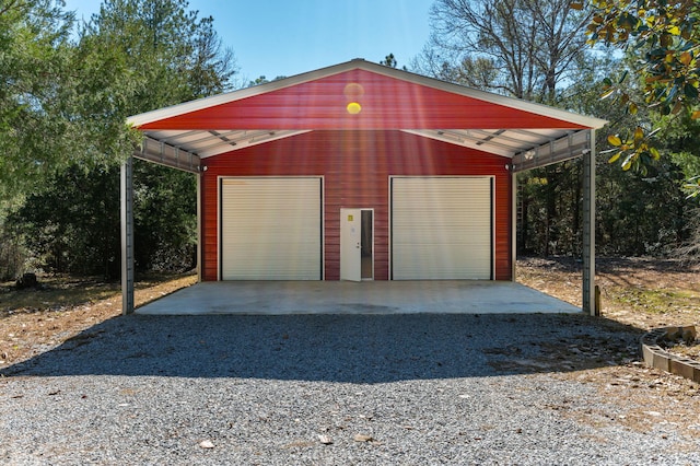 garage with a carport