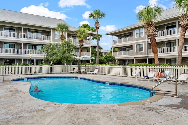 view of pool featuring a patio area