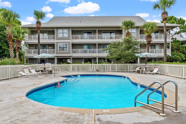 view of pool with a patio