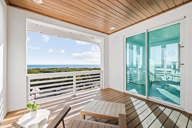 balcony with a water view