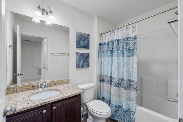8872 White Ibis Way, Navarre, FL 32566 - full bath featuring vanity, shower / bath combo, and toilet