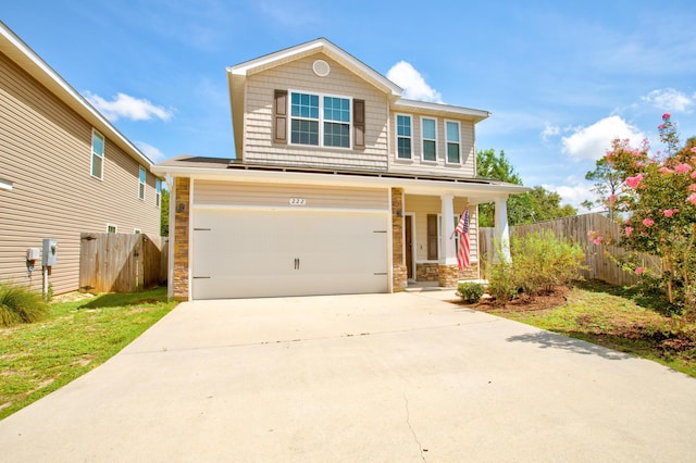 craftsman-style home with a garage