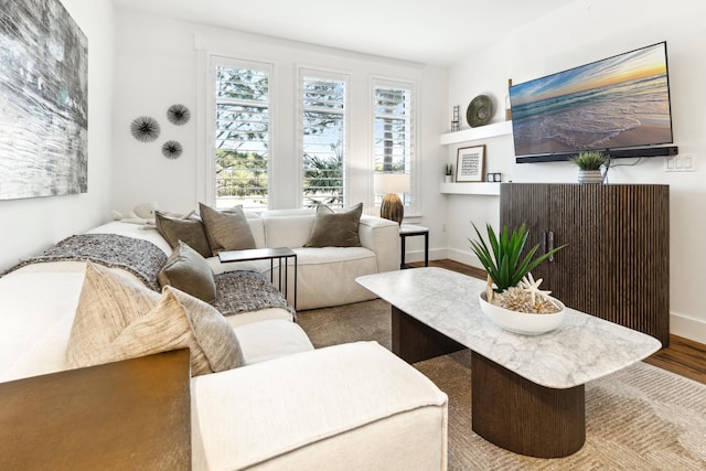 living room featuring hardwood / wood-style flooring