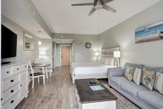 bedroom featuring light hardwood / wood-style floors