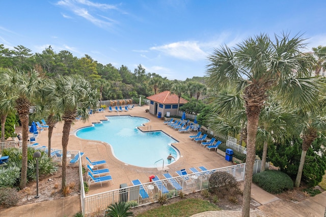 view of pool with a patio