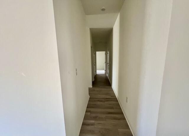 hall featuring dark hardwood / wood-style flooring