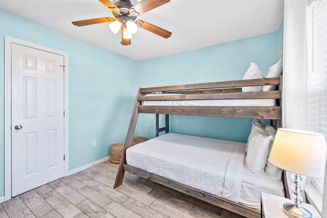 bedroom featuring ceiling fan