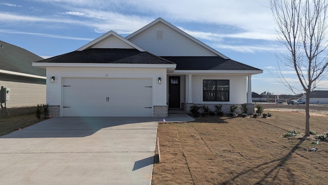 craftsman inspired home featuring a garage