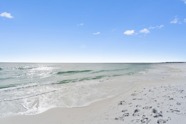 view of water feature featuring a view of the beach