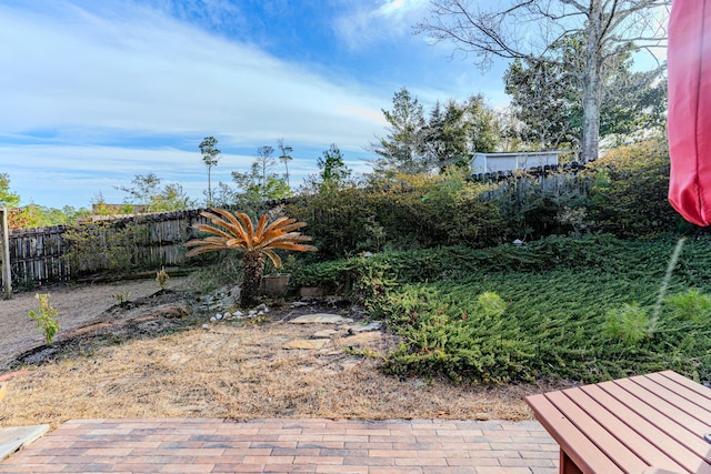 view of yard featuring fence