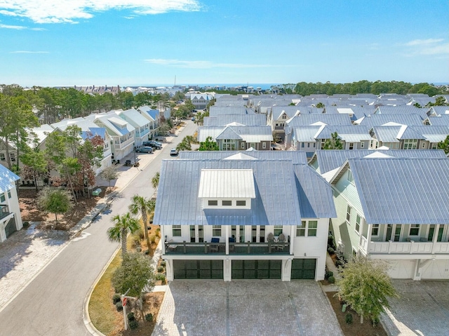 aerial view with a residential view