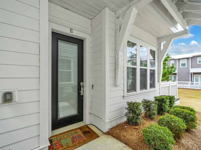 view of doorway to property