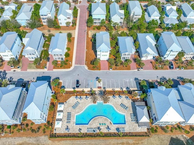 birds eye view of property featuring a residential view