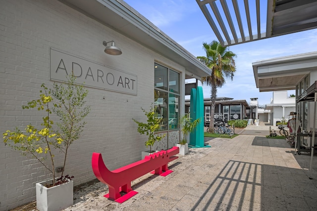 view of patio featuring a pergola