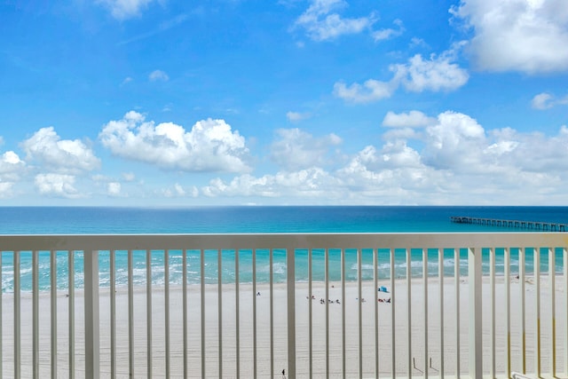 view of water feature featuring a view of the beach