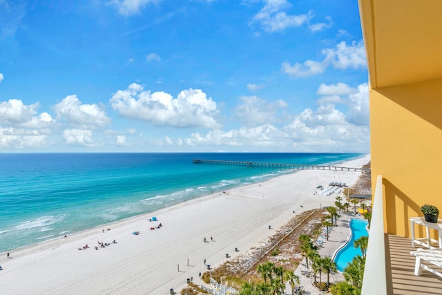 water view featuring a beach view