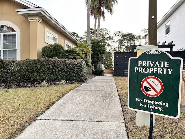 view of community sign