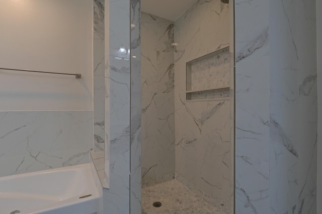 149 Legion Park Loop, Miramar Beach, FL 32550 - bathroom with a marble finish shower and a tub to relax in