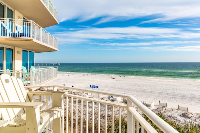 water view with a view of the beach