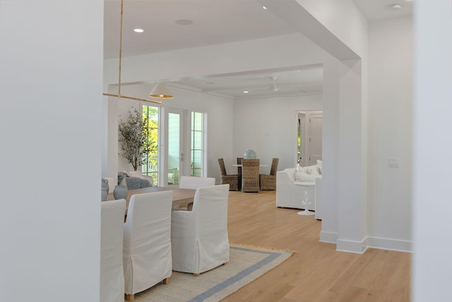 dining room with hardwood / wood-style floors