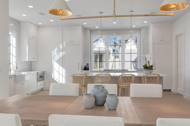 dining area with sink