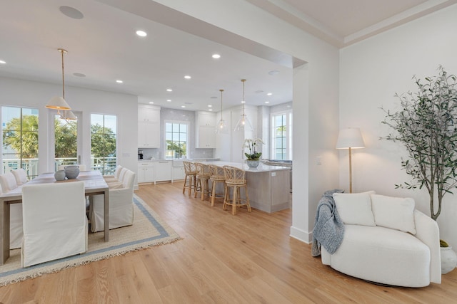 dining room featuring light wood-type flooring