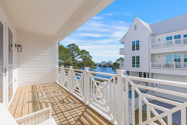 balcony with a water view