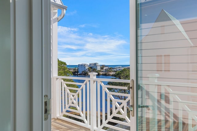 balcony with a water view