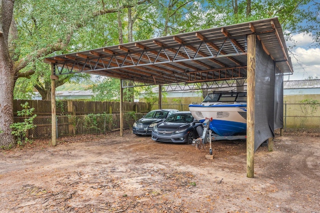 view of parking featuring a carport