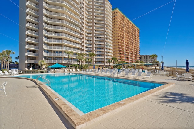 view of pool with a patio