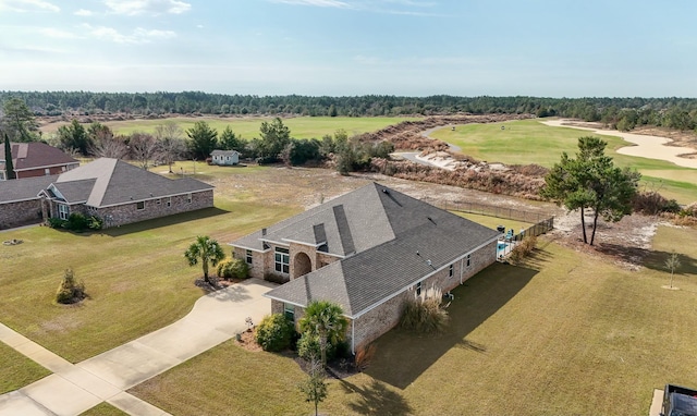 aerial view with a rural view