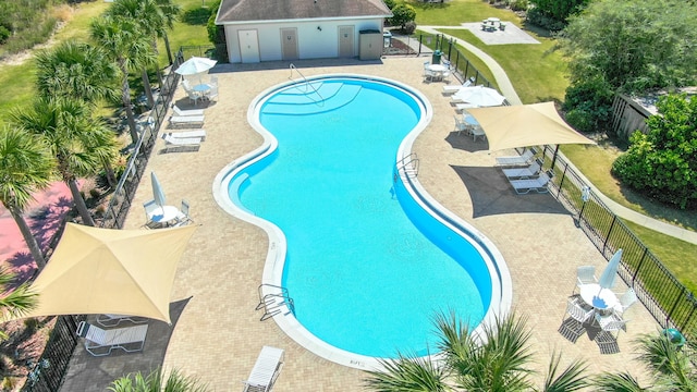 view of pool with a patio area