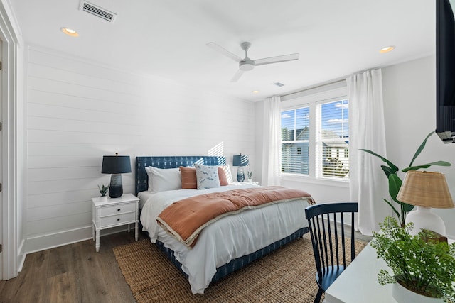 83 Sawgrass Ln, Santa Rosa Beach, FL 32459 - bedroom with dark wood-type flooring and ceiling fan