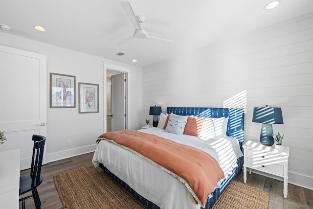 83 Sawgrass Ln, Santa Rosa Beach, FL 32459 - bedroom with dark wood-type flooring and ceiling fan
