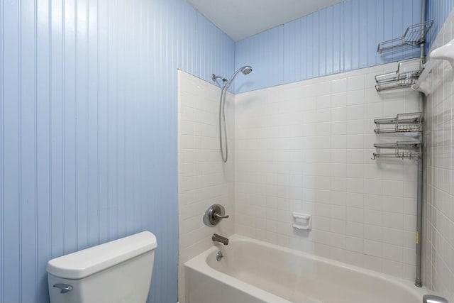 full bathroom with bathing tub / shower combination and toilet