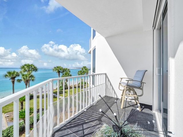 balcony with a water view