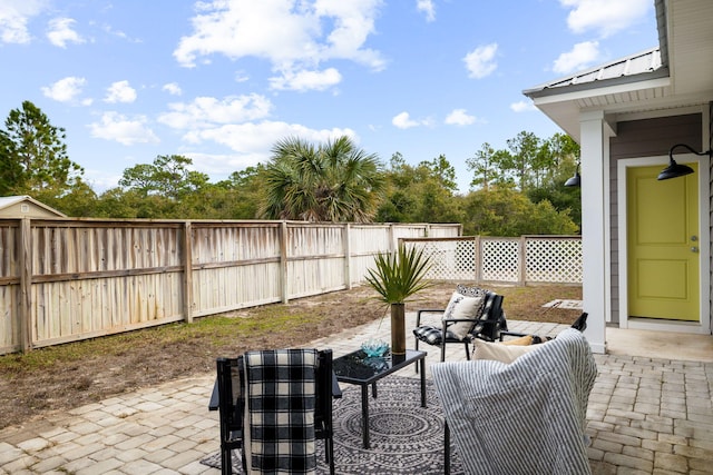 view of patio / terrace with an outdoor hangout area