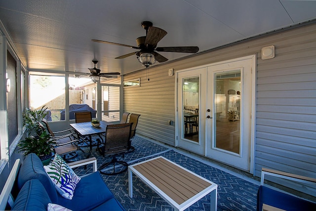 exterior space featuring french doors