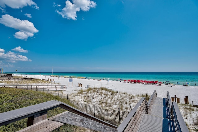 water view featuring a beach view