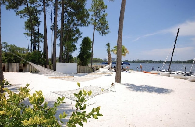 view of yard featuring a water view