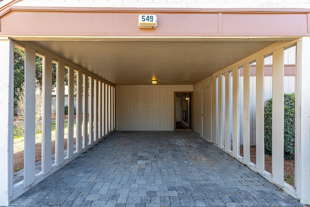 view of patio with a carport