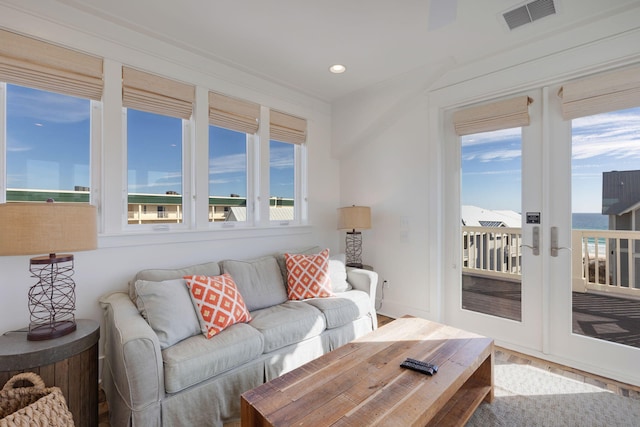 living room featuring hardwood / wood-style flooring