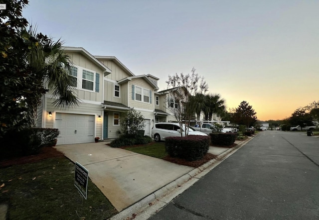 view of front of house with a garage